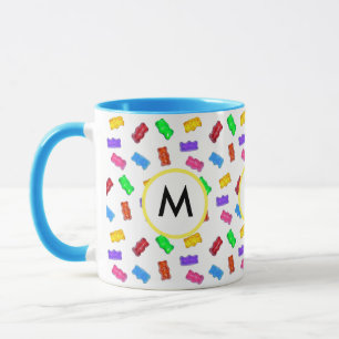 Caneca Ursos doces multicoloridos e caligrafia em branco