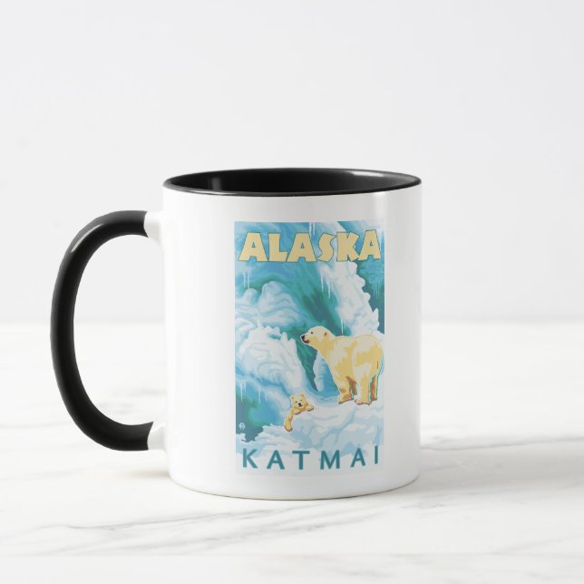 Caneca Ursos Polares e Cub - Katmai, Alasca (Esquerda)