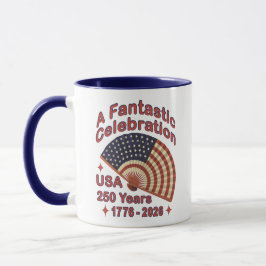 Caneca USA 250 Years Patriotic Fan Design – 1776-2026 