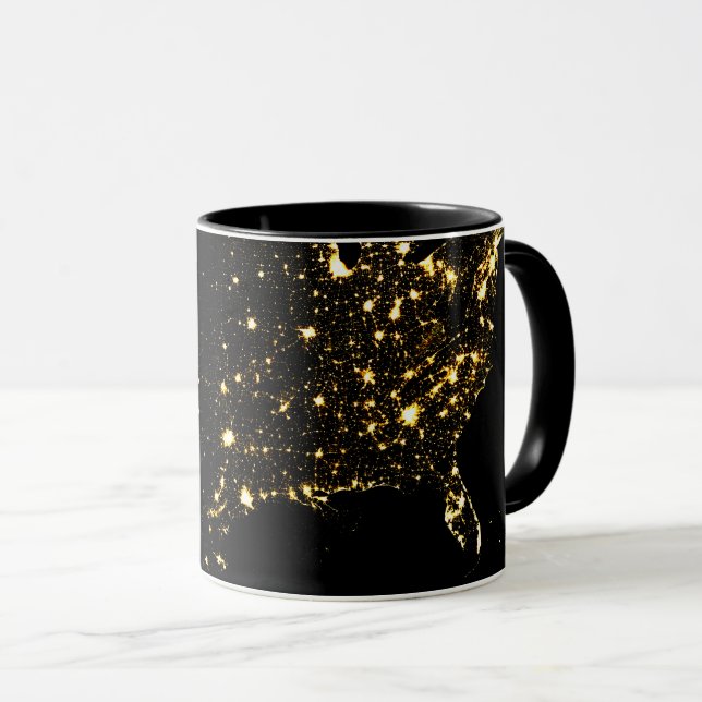 Caneca USA City Lights at Night (Frente Esquerda)
