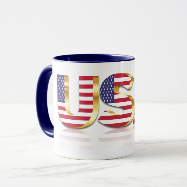 Caneca USA Flag Mug Estados Unidos da América (Frente Esquerda)