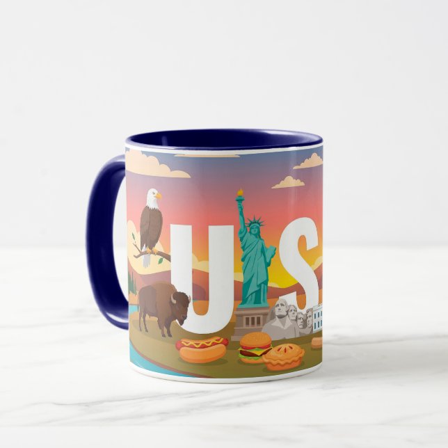 Caneca USA Patriotic Travel Coffee Mug (Frente Esquerda)