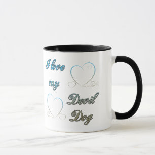 Caneca USMC eu amo meu cão de diabo