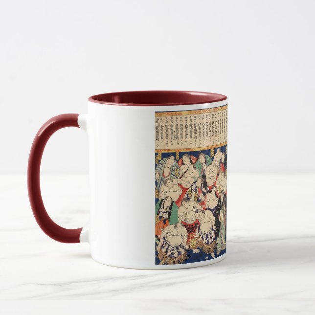 Caneca Utagawa Kuniteru no segundo, Sumo Wrestler (Esquerda)