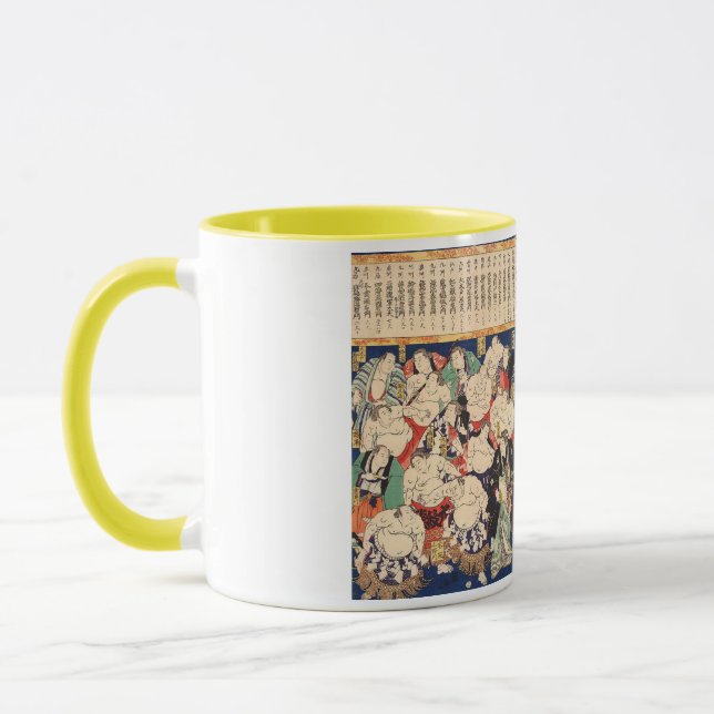 Caneca Utagawa Kuniteru no segundo, Sumo Wrestler (Esquerda)