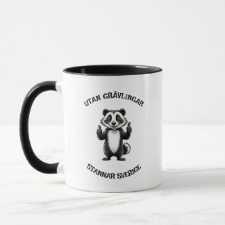 Caneca Utan grävlingar stannar Sverige t-shirt
