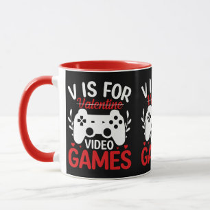 Caneca V é para Videos games com Namorados cruzado