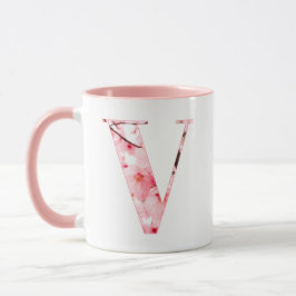 Caneca V Inicial Floral | Nome & Características P