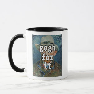 Caneca Vá em Frente Engraçado Vincent Van Gogh Meme