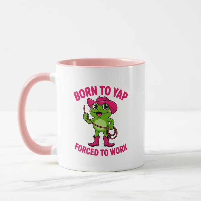 Caneca Vaca Alegre Sapo Nasceu Para Latir Forçado A Traba (Esquerda)