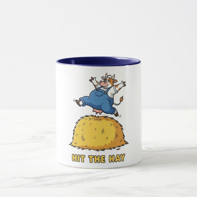 Caneca Vaca Brincalhona Pulando no Feno (Centro)