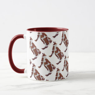 Caneca Vaca Brown e silhueta branca