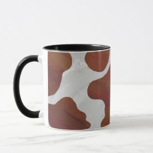 Caneca Vaca Castanho e Impressão Branco