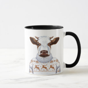 Caneca Vaca da camisola do Natal
