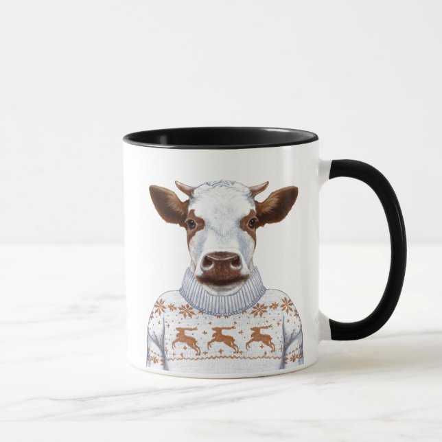 Caneca Vaca da camisola do Natal (Direita)