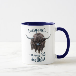 Caneca Vaca das montanhas, um Scottish pequenino do