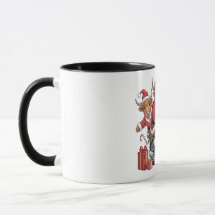 Caneca Vaca das Terras Altas Animal Natal Trenó Engraçado