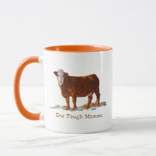 Caneca Vaca de Hereford: Um Momma resistente: Dia das