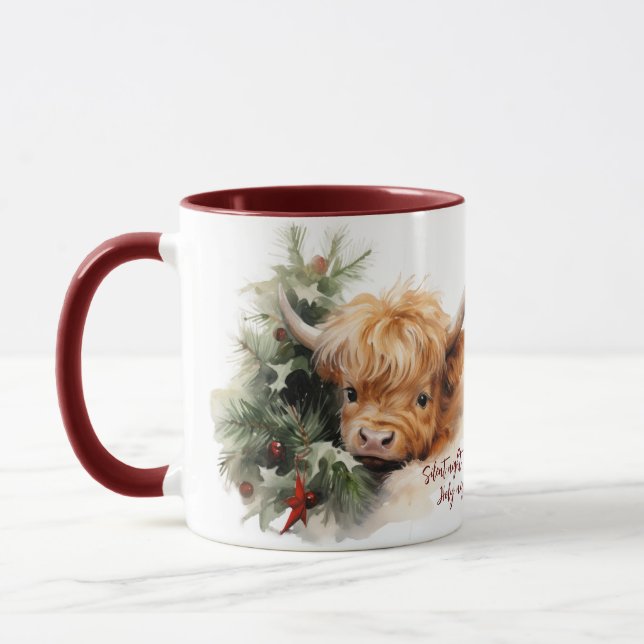 Caneca Vaca de Natal em Highland Sleeped (Esquerda)