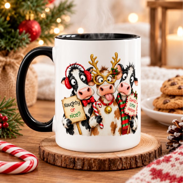 Caneca Vaca de Natal Engraçada (Criador carregado)