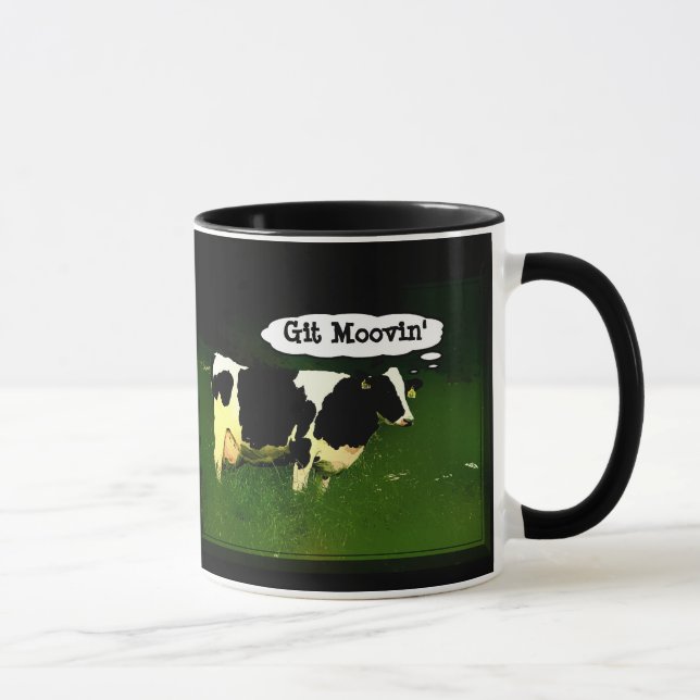 Caneca Vaca de pensamento engraçada (Direita)