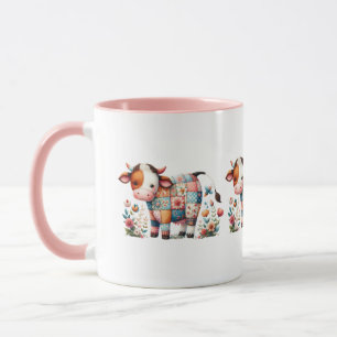 Caneca Vaca De Sistema Whimsical Com Acentos Florais