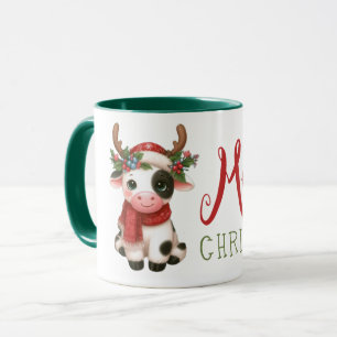 Caneca Vaca doce de Natal feliz