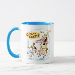 Caneca Vaca e Galinha Rindo Gráfico