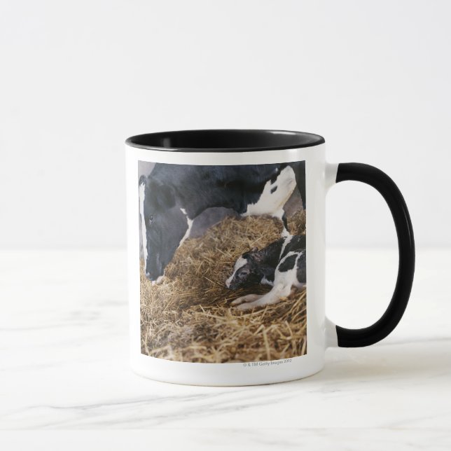 Caneca Vaca e vitela no feno (Direita)
