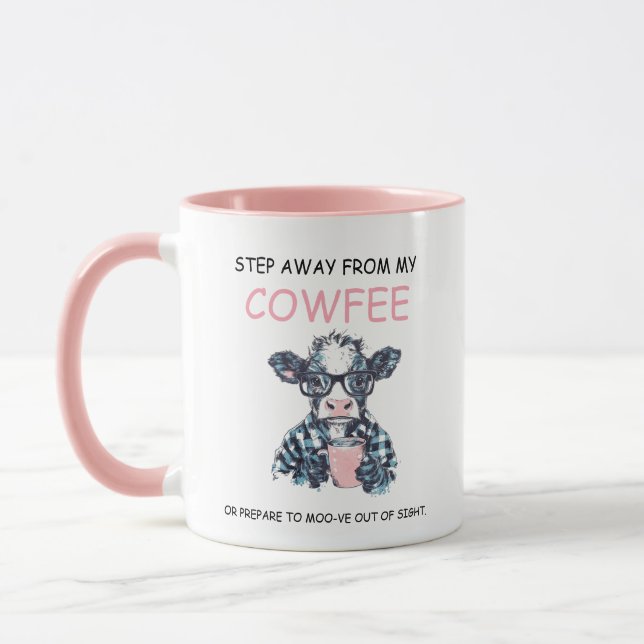 Caneca Vaca engraçada toque no meu café, eu vou te dar um (Esquerda)