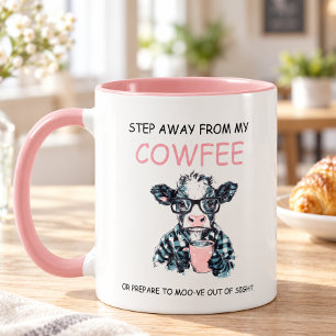 Caneca Vaca engraçada toque no meu café, eu vou te dar um