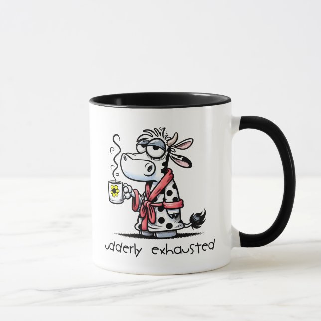 Caneca Vaca esgotada não idosa num Bebendo de túnica (Direita)