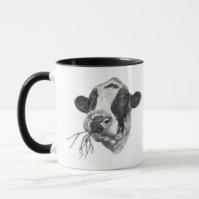 Caneca Vaca feliz do frisão de Holstein (Esquerda)