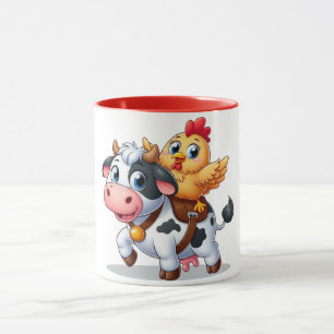 Caneca vaca/galinha de desenho animado