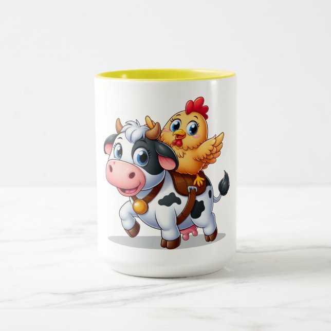 Caneca vaca/galinha de desenho animado (Centro)