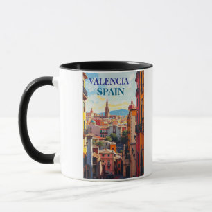 Caneca Valência Espanha Viagem Arte Vintage
