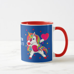 Caneca Valentine Engraçado Unicórnio Engraçado Fazendo Da