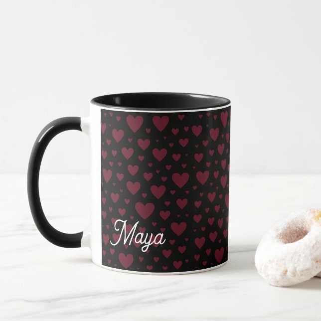 Caneca Valentine Heart Pattern (Com Donut)