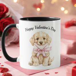 Caneca Valentine’s Day Puppy Mug-Cute Dog Valentine Gift