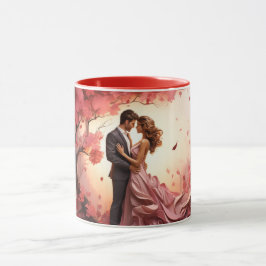 Caneca  Valentine’s Day Romantic Couple Silhouette love 