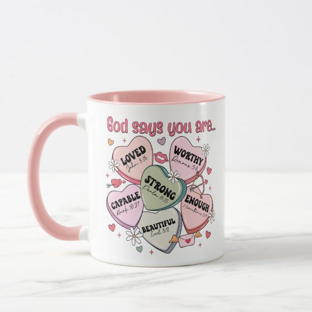 Caneca  Valentine's Candy Hearts Christian  (Esquerda)
