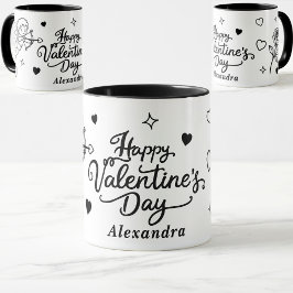 Caneca Valentines  Cherub & Romantic Doodle Personalized
