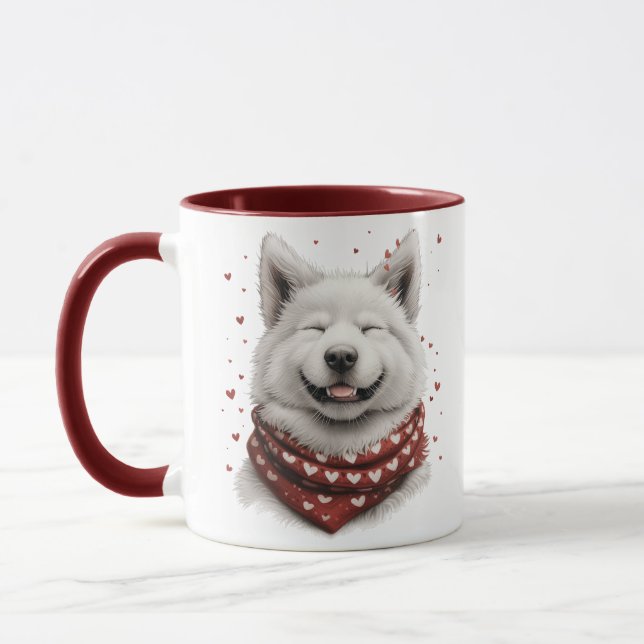 Caneca Valentines Day Samoyed Dog (Esquerda)