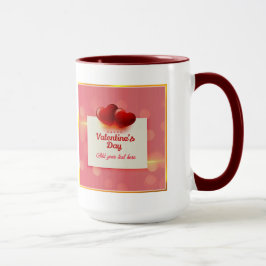 Caneca Valentine's Day With Red Hearts I Romantic Love