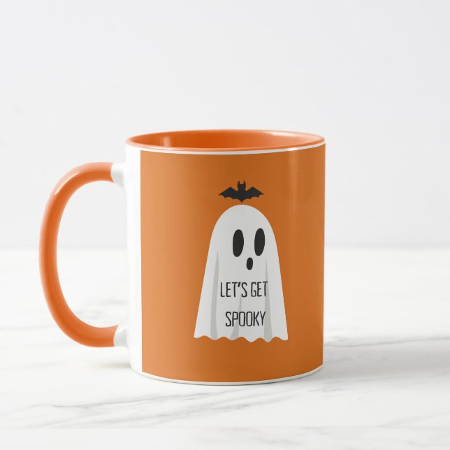 Caneca Vamos fica fantasma fofo e fofo do halloween (Esquerda)