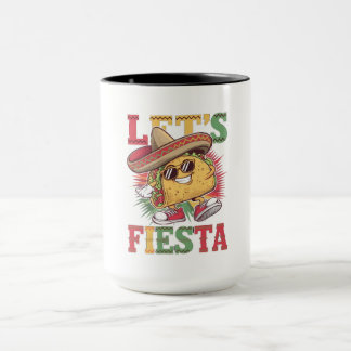 Caneca Vamos Fiesta Taco Design de Diversão Cinco de Mayo