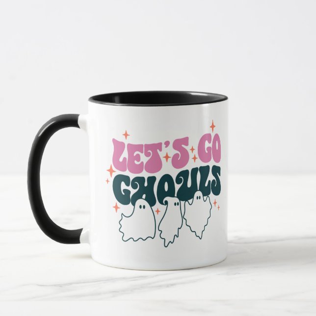 Caneca Vamos Ir Ghouls Stars White Halloween (Esquerda)