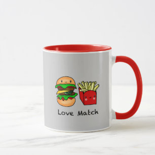 Caneca Vamos juntos como hambúrguer e batatas fritas pers