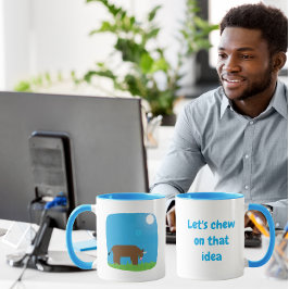 Caneca Vamos Mastigar Essa Ideia Touro Engraçado