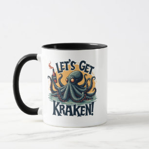 Caneca Vamos Obter Octopus De Bebendo De Rum Funny Kraken